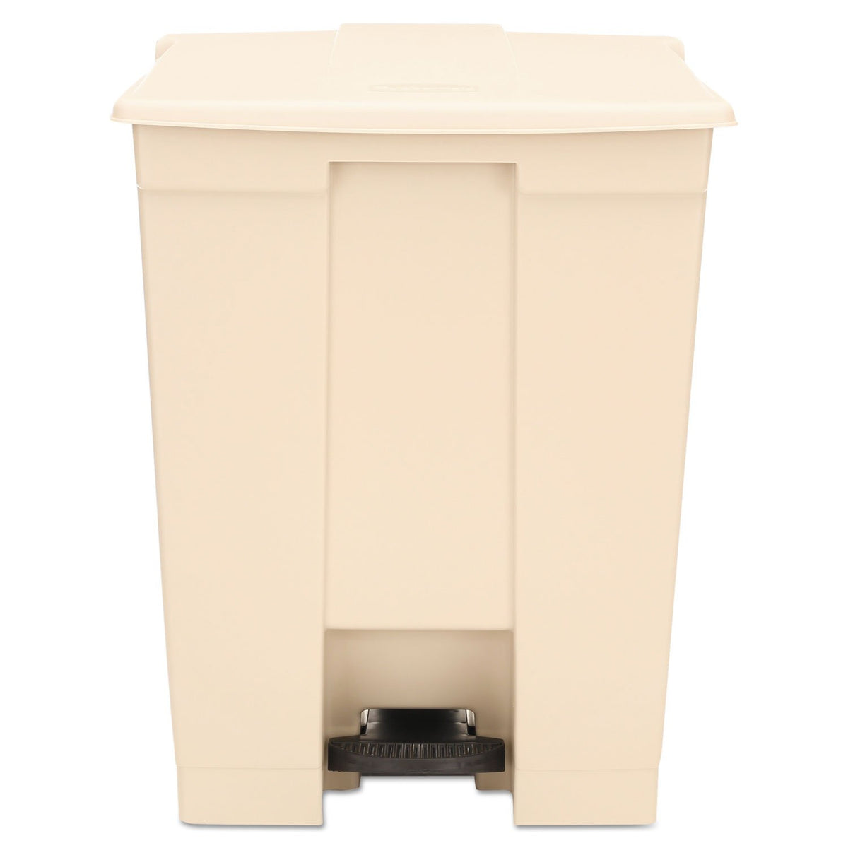 Rubbermaid Commercial Products Step-On Lid Trash Can, 18-Gallon, Beige, Hands-Free Sanitary Use