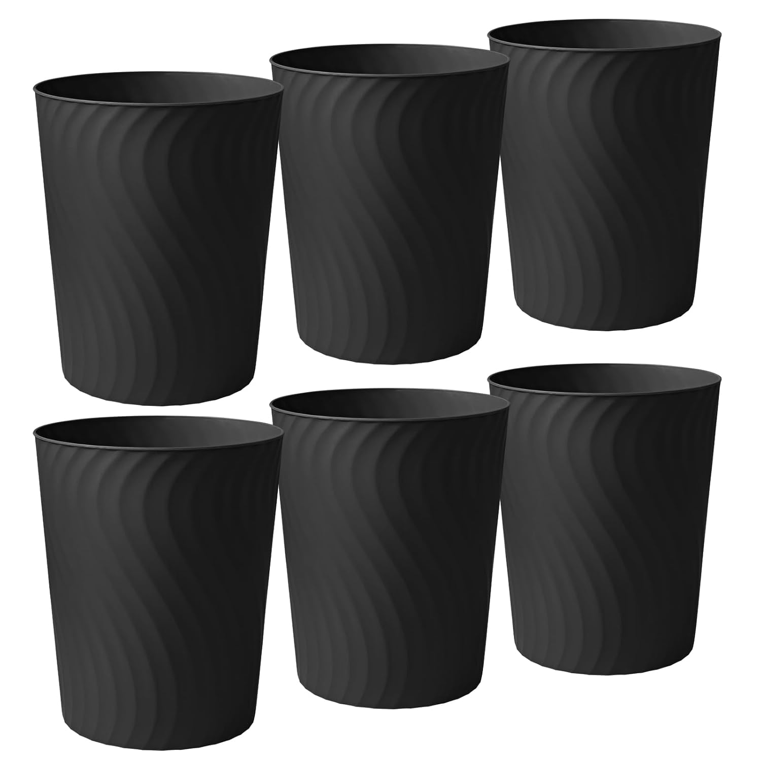 YGJT Small Trash Can, 6 Pack 1.8 Gallons Bathroom Trash Can, Slim Waste Basket, Round Garbage Can