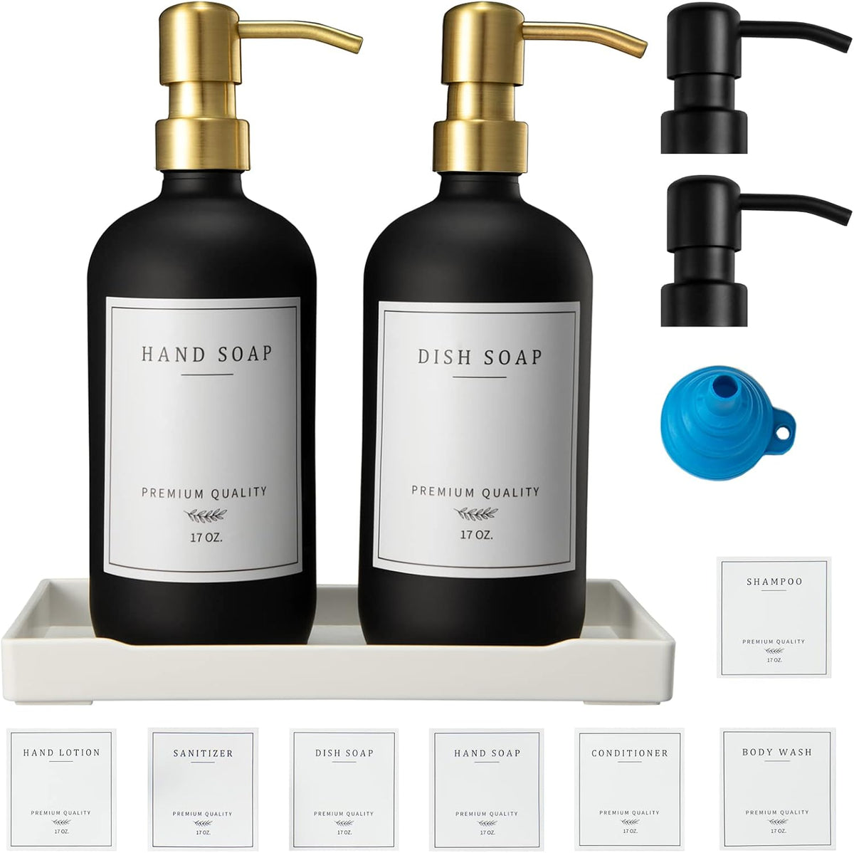 Glass Soap Dispenser for Kitchen Sink,Farmhouse Dish Soap Dispenser&Hand Soap Dispenser