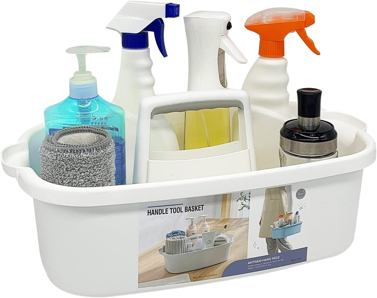 Multi-Purpose Plastic Cleaning Caddy with Handle, Shower Caddy Organizer/Storage Basket/Totes
