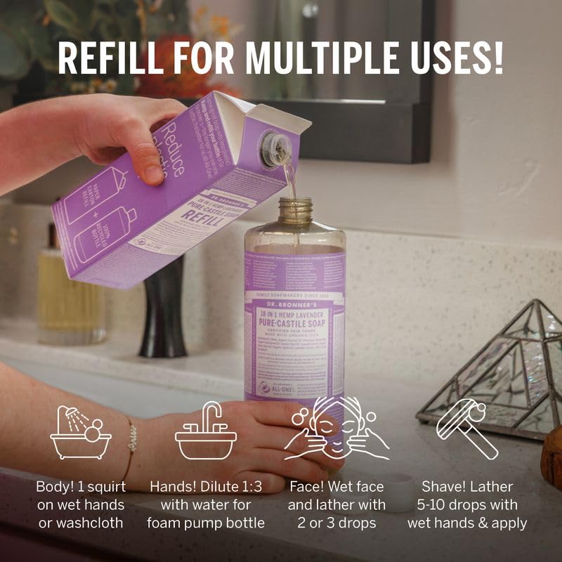 Dr. Bronner's Pure-Castile Liquid Magic Soap Refill - Made with Regenerative Organic Certified