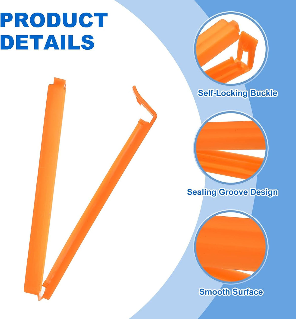 PATIKIL Sealing Clips 4.3 Inch, 10 Pack Reusable Plastic Bag Clip Clamp Sealer for Food Storage