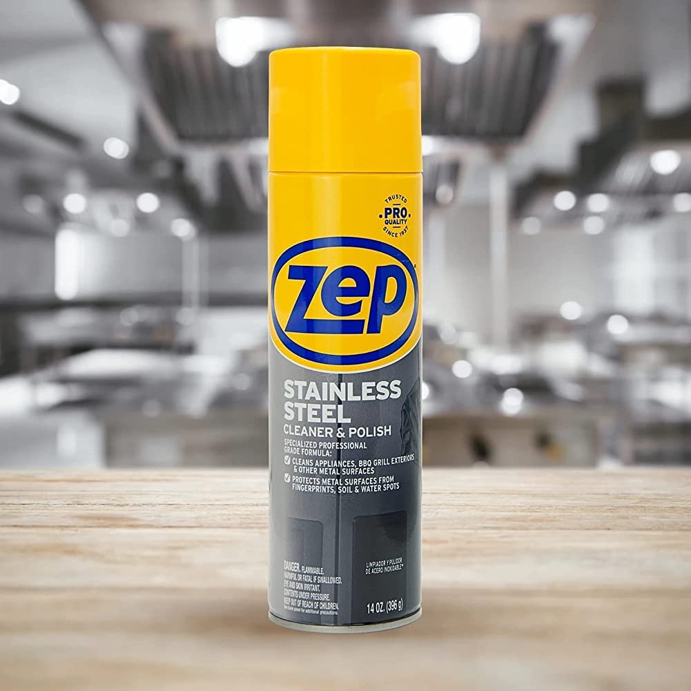 Zep Stainless Steel Cleaner and Polish 14 ounces (Case of 4) ZUSSTL14 - Protects Metal Surfaces