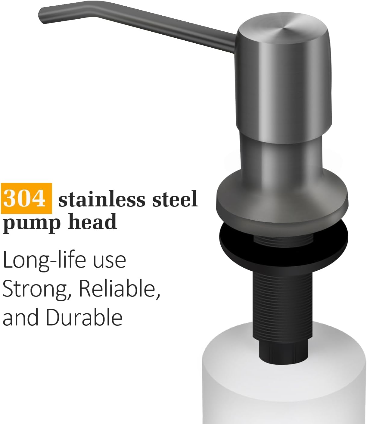 Soap Dispenser for Kitchen Sink, Built in Sink Soap Dispenser Lotion Dispenser with 17 OZ Bottle