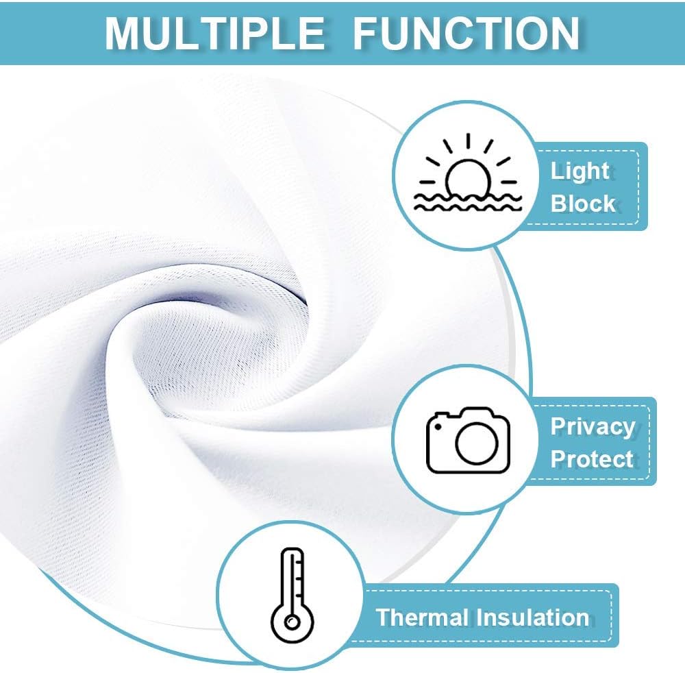 RYB HOME Room Darkening Curtains for Small Winow Lower Portion Decor Energy Saving Drapes for