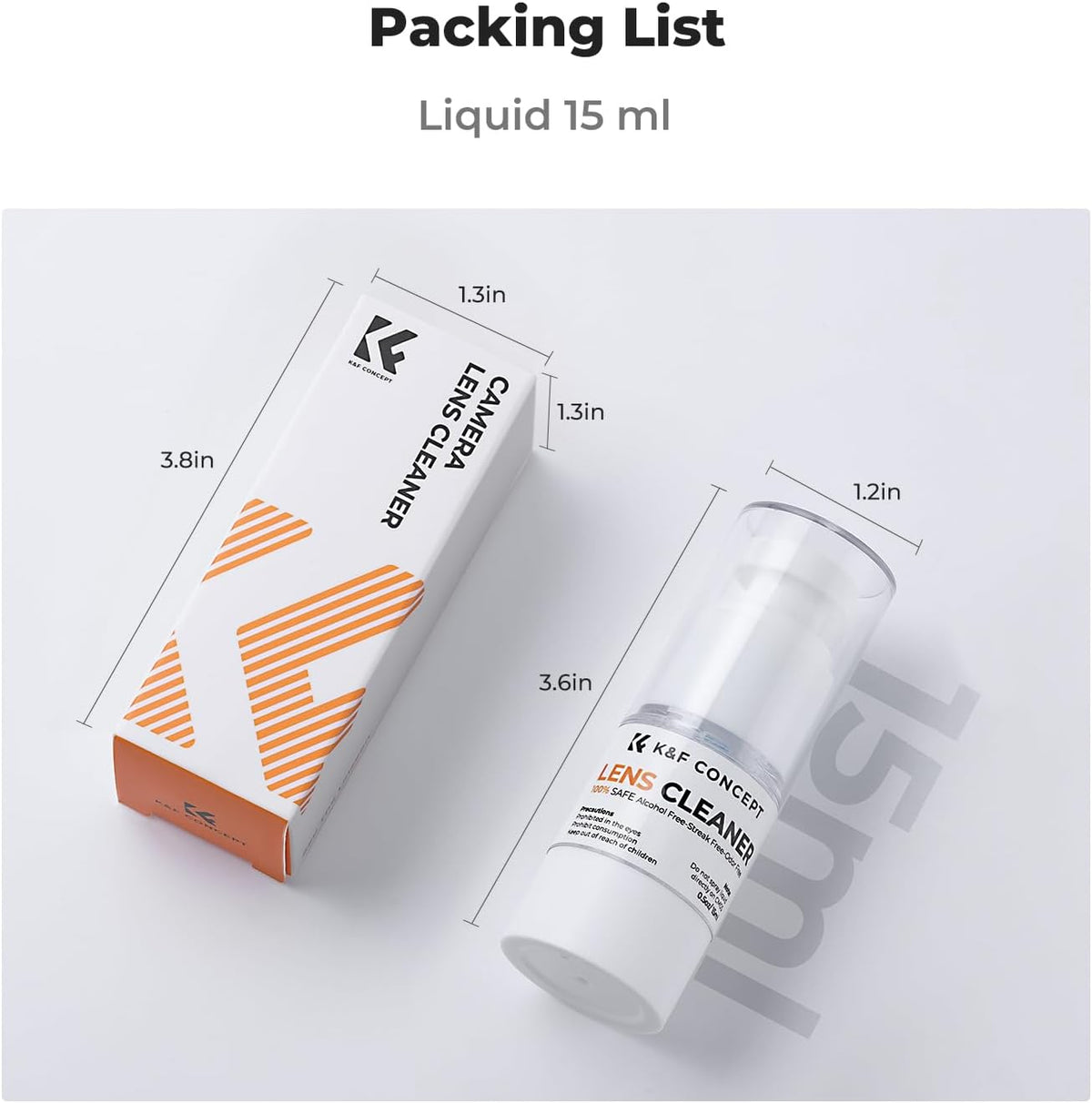 K&F CONCEPT Spray and Microfiber Lens Cleaner Care Kit, Non-Flammable Camera Lens Cleaner and