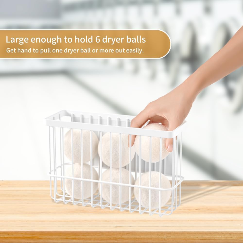 Magnetic Dryer Ball Holder for Laundry Room Organization and Storage, Magnetic Lint Bin for Laundry