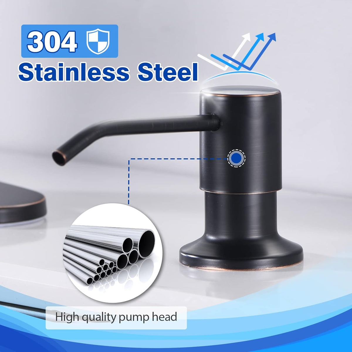 Kitchen Sink Soap Dispenser, WEWE Built in Soap Dispenser Kitchen Countertop Oil Rubbed Bronze