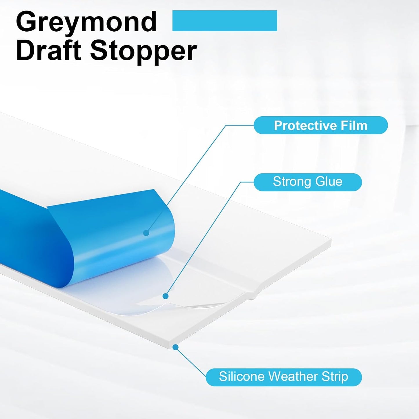 Weather Stripping Door Seal, Silicone Strip for Frame and Gaps Draft Stopper,Glass Shower Door