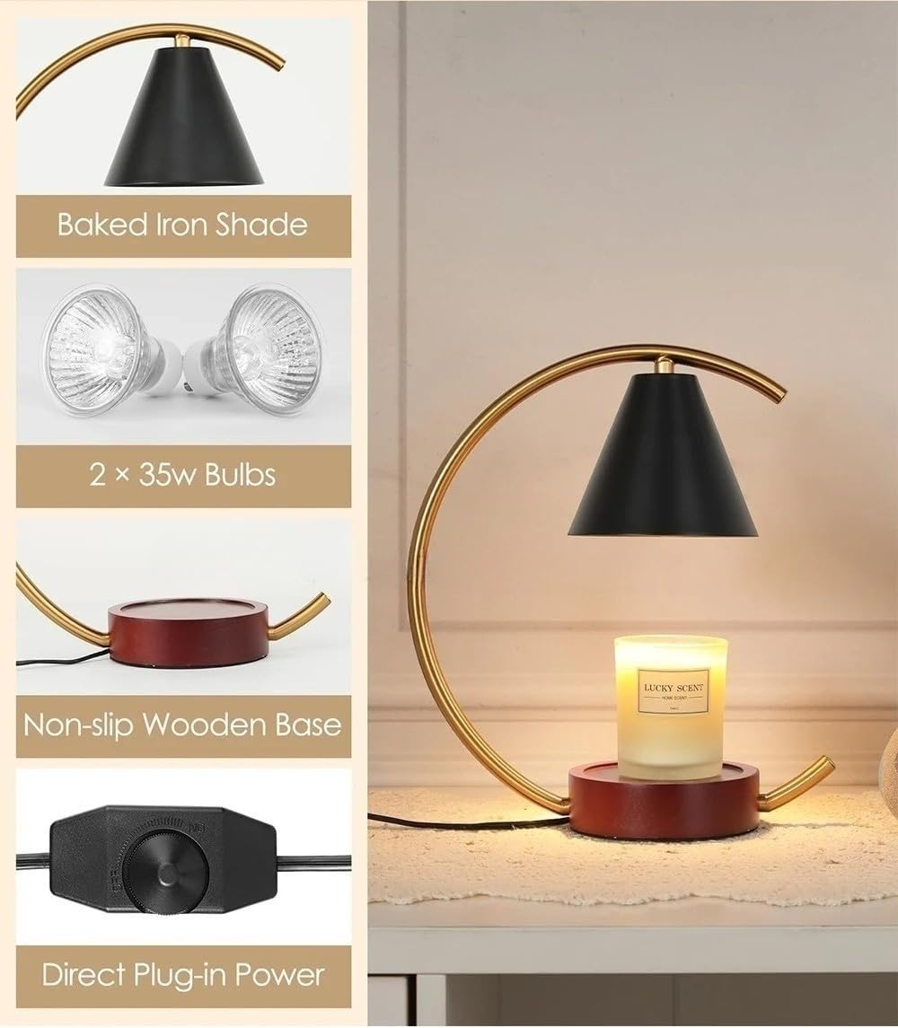 Candle Warmer Lamp with Timer and Dimmer, Electric Scented Wax Warmer for Bedroom, Home Decor Aroma