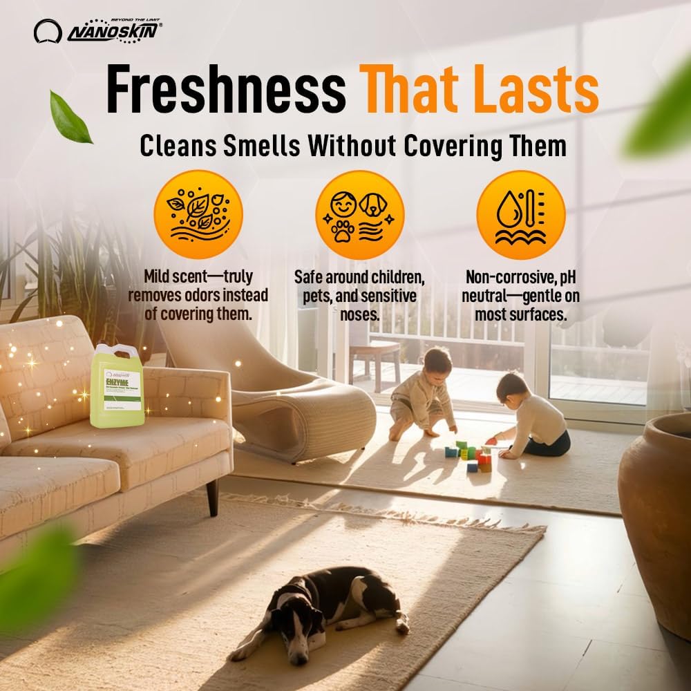 Nanoskin ENZYME Multi-Purpose Cleaner & Odor Eliminator 5 Gallon - Removes Complex Organic Stains