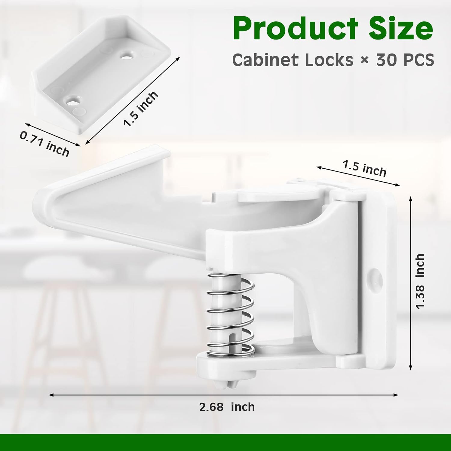 Tuanse 30 Pcs Cabinet Locks Invisible Safety Drawer Latches with Screws Self Adhesive Cabinet