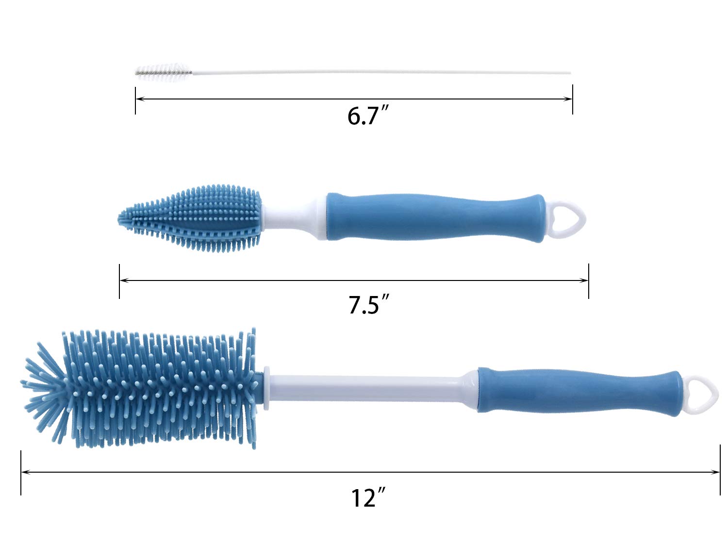 Silicone Cleaning Brush, 12" Long Handle Water Bottle Cleaner