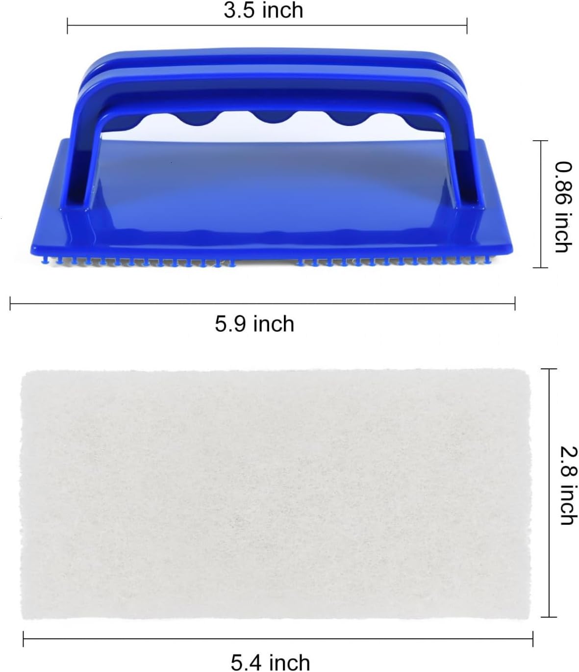 YoleShy Shower Scrubber Non-Scratch Bathtub Scrubber Heavy Duty Scrub Pad with Handle for Bathroom