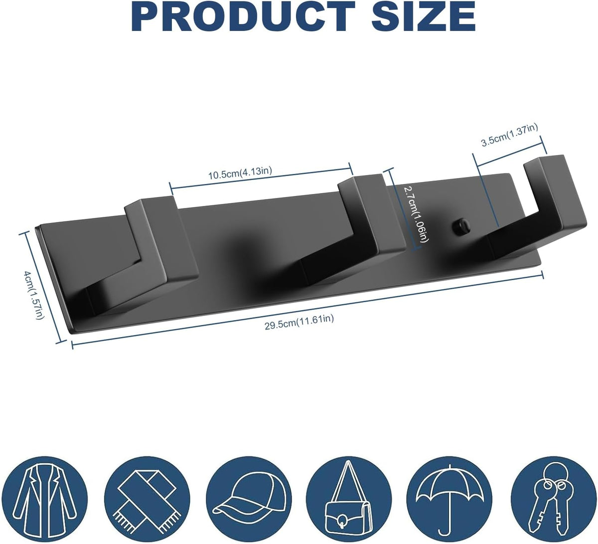 PMMASTO Wall Mounted Coat Hooks- Stainless Steel Rust-Resistant Bathroom Hangers for