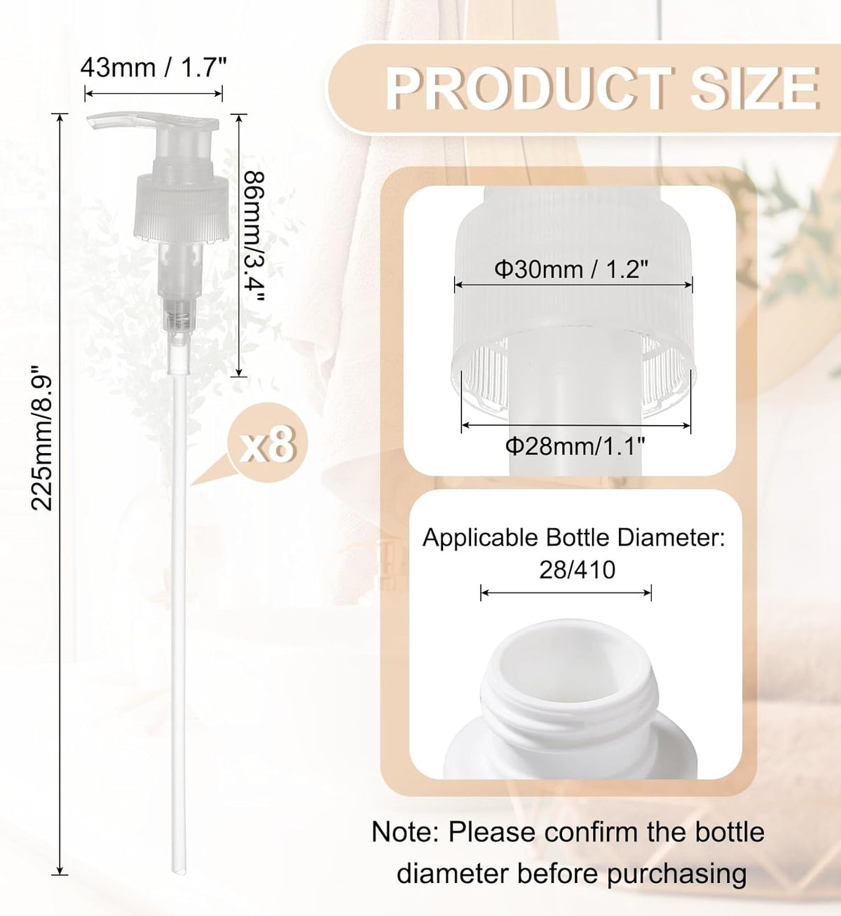 uxcell 8 Pcs Soap Dispenser Pump Heads Soap Dispensers Top Pumps Replacement Switch Pumphead for