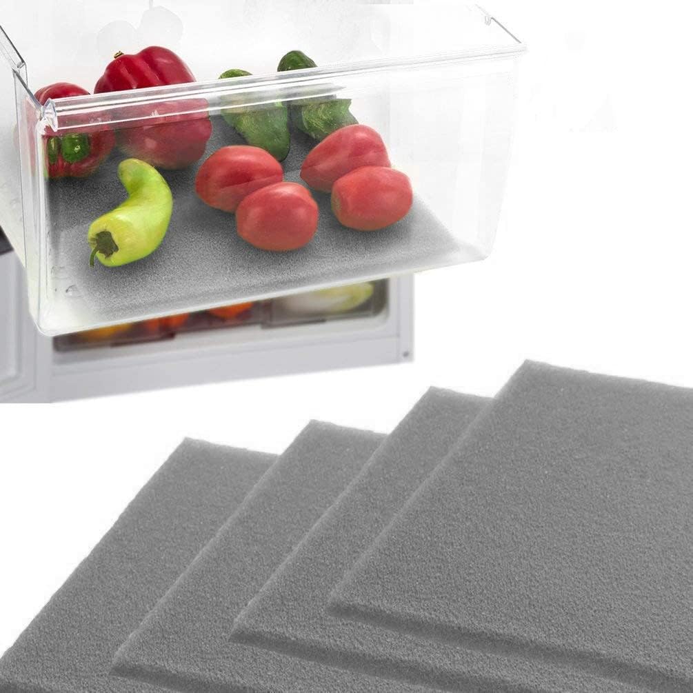 Dualplex® Fruit & Veggie Life Extender Liner for Fridge Refrigerator Drawers, 12x15 Inches (4 Pack)