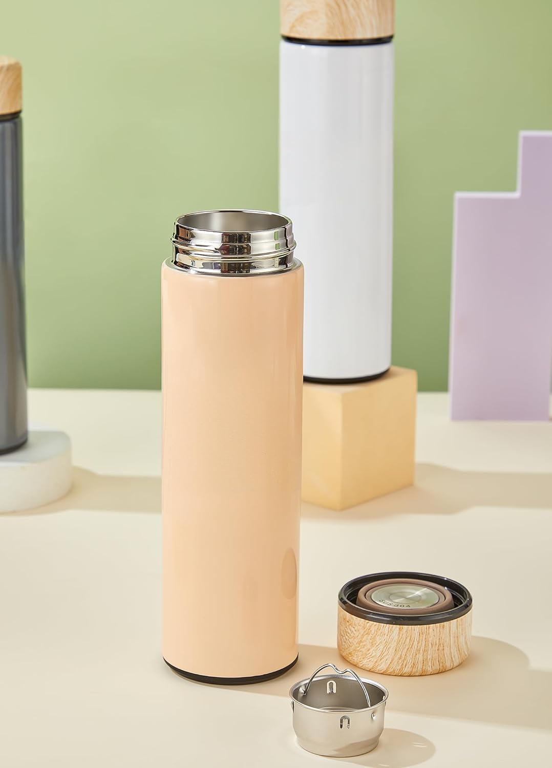 15oz Water Bottle Stainless Steel Thermos Flask - Insulated Vacuum, Leak Proof, Keeps Drinks