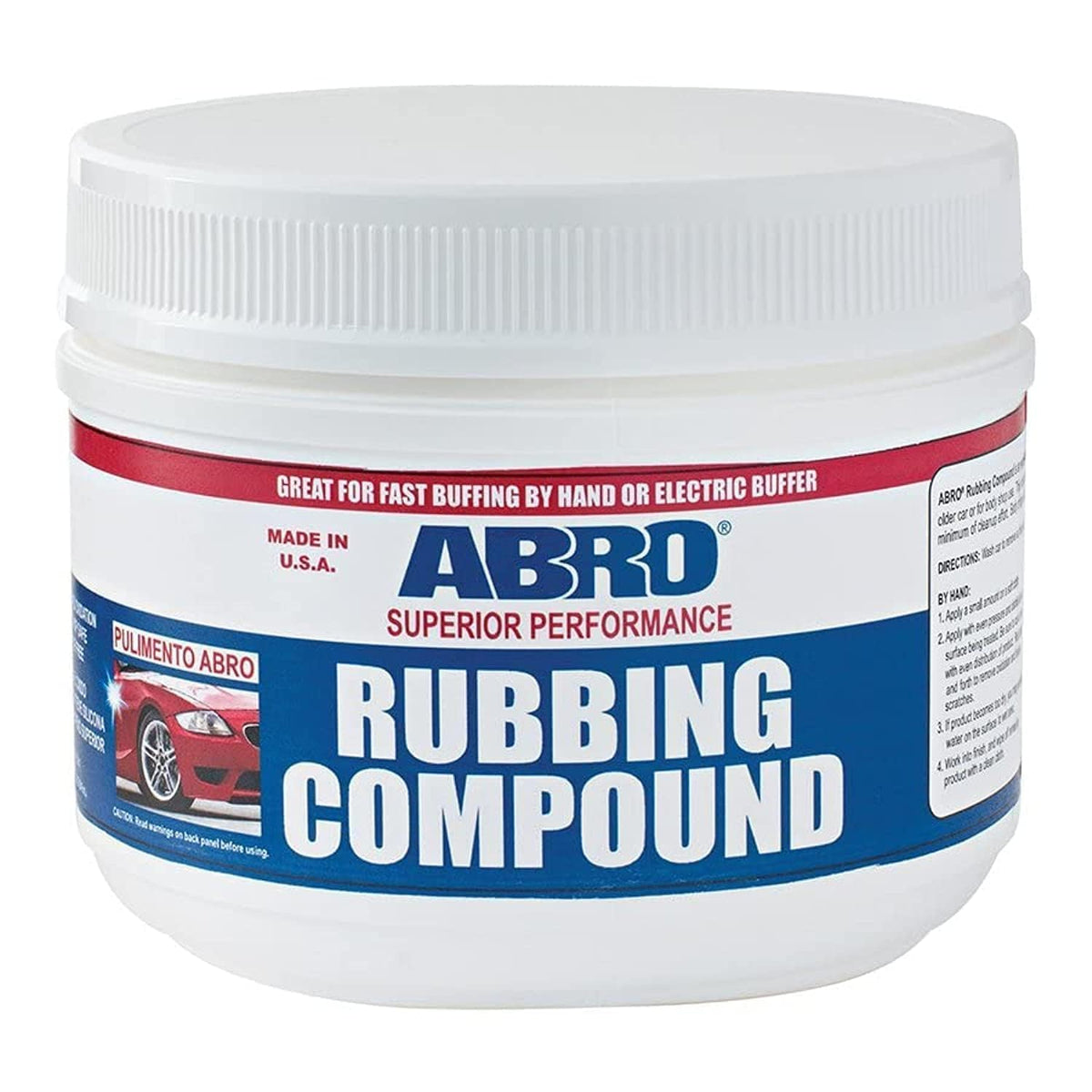 ABRO Superior Performance Automotive Rubbing Compound for Oxidized Finishes, Buff, Shine, Smooth, &