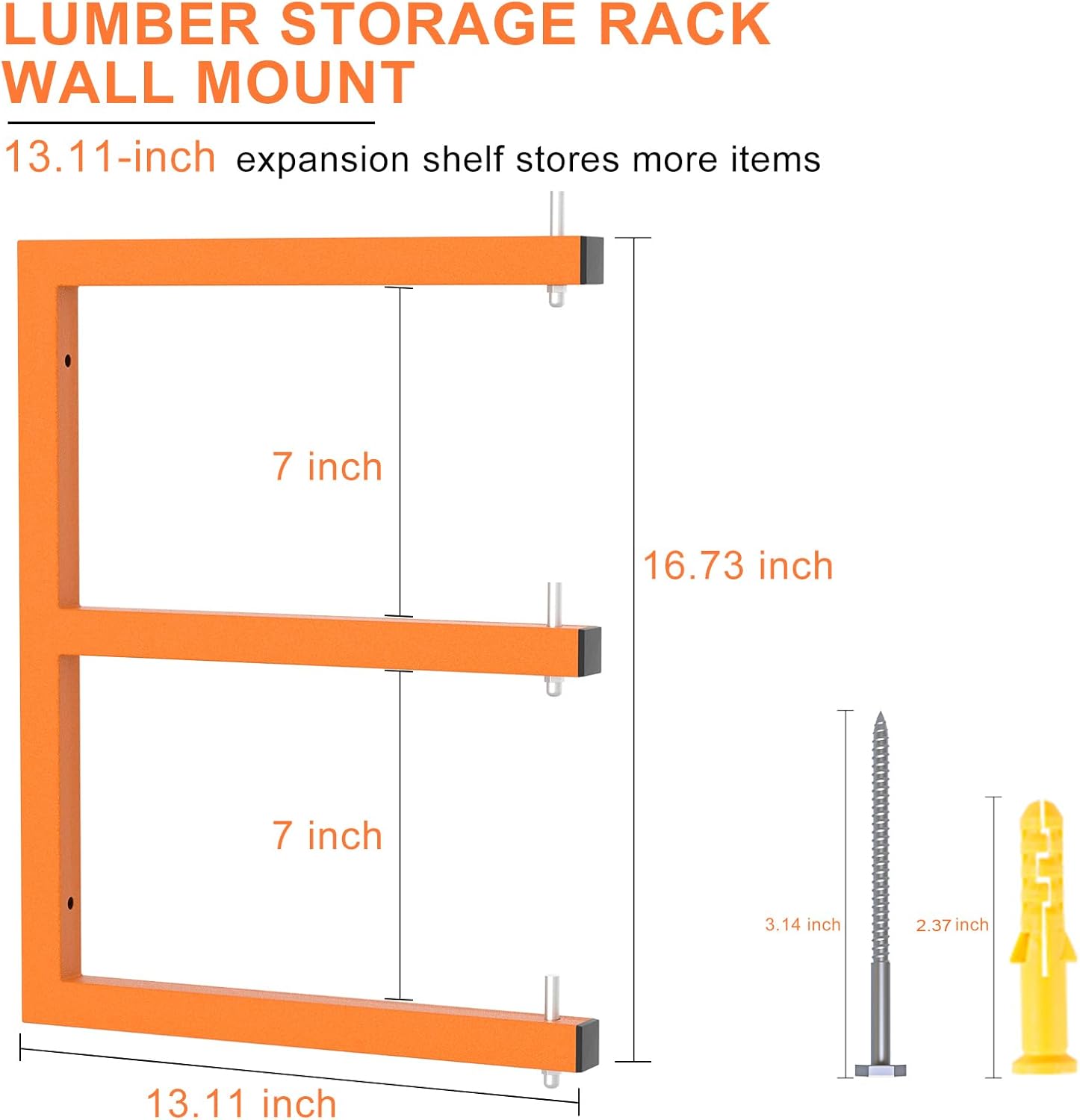 4 PACK Lumber Rack Wall-Mounted Lumber Storage Rack, Heavy Duty Wood Storage Racks With 6-Level