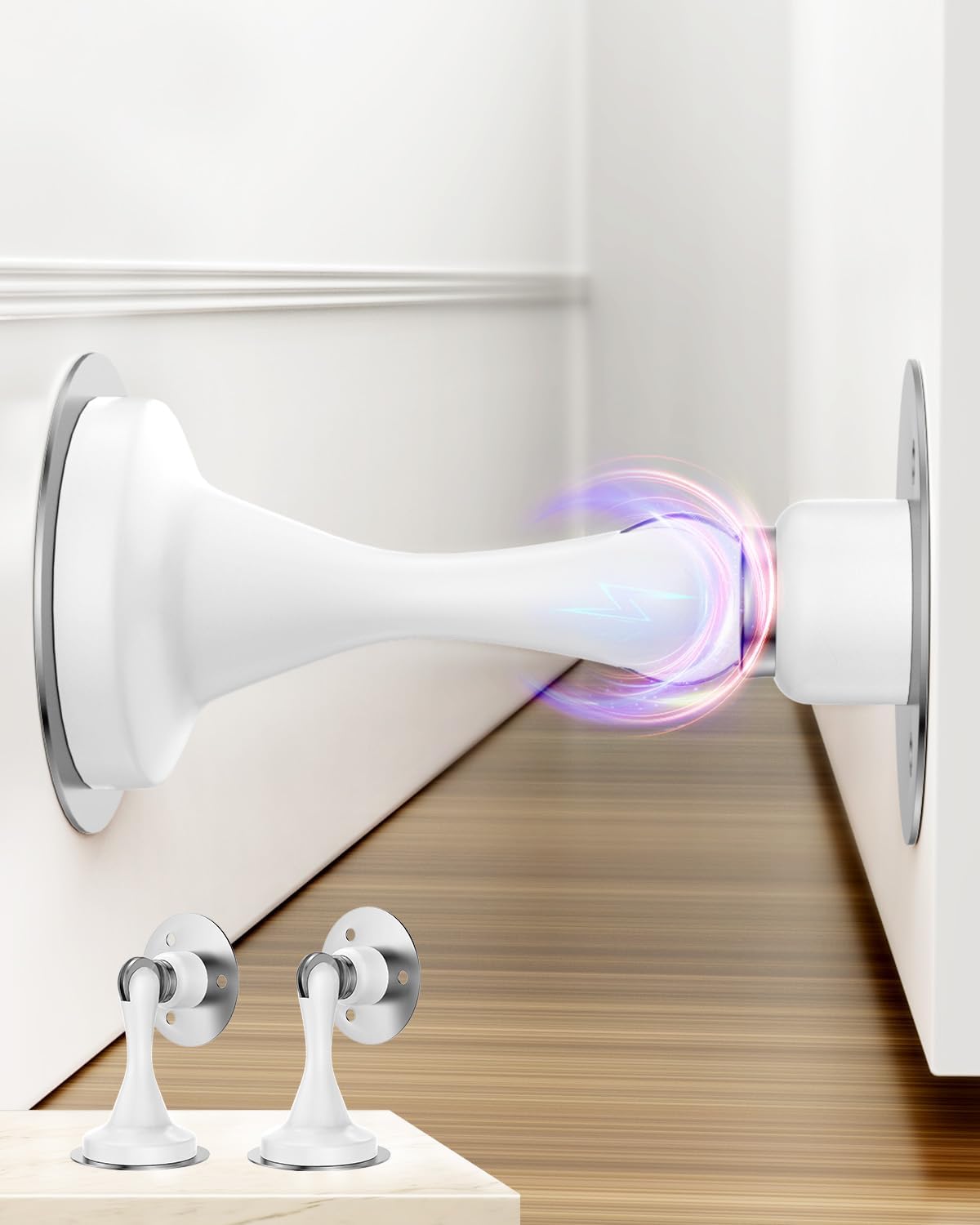 Magnetic Door Stoppers Door Catch - 2 Pack Stainless Steel Heavy Duty Door Stops for Bottom of