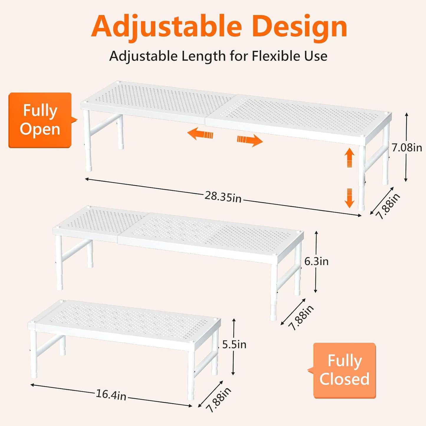 Expandable adjustable stackable kitchen organizer,Spice Racks,Counter Shelf for Cabinets,Small