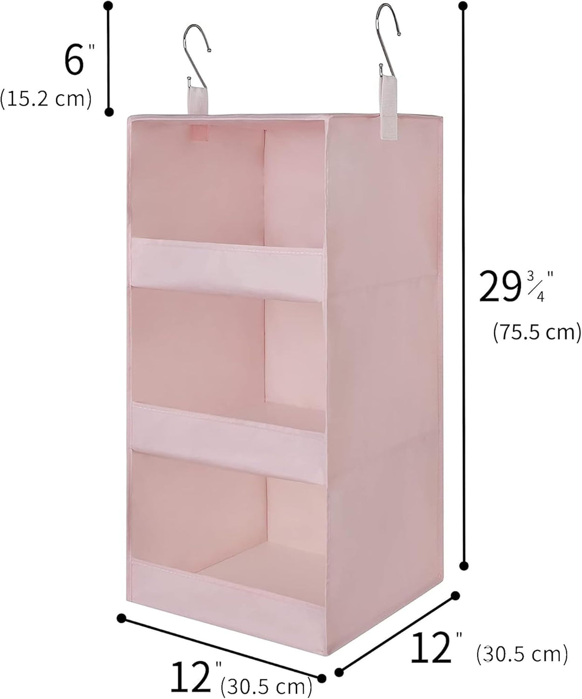 GRANNY SAYS 3-Shelf Hanging Closet Organizer, Collapsible Closet Hanging Shelves, Nursery Hanging
