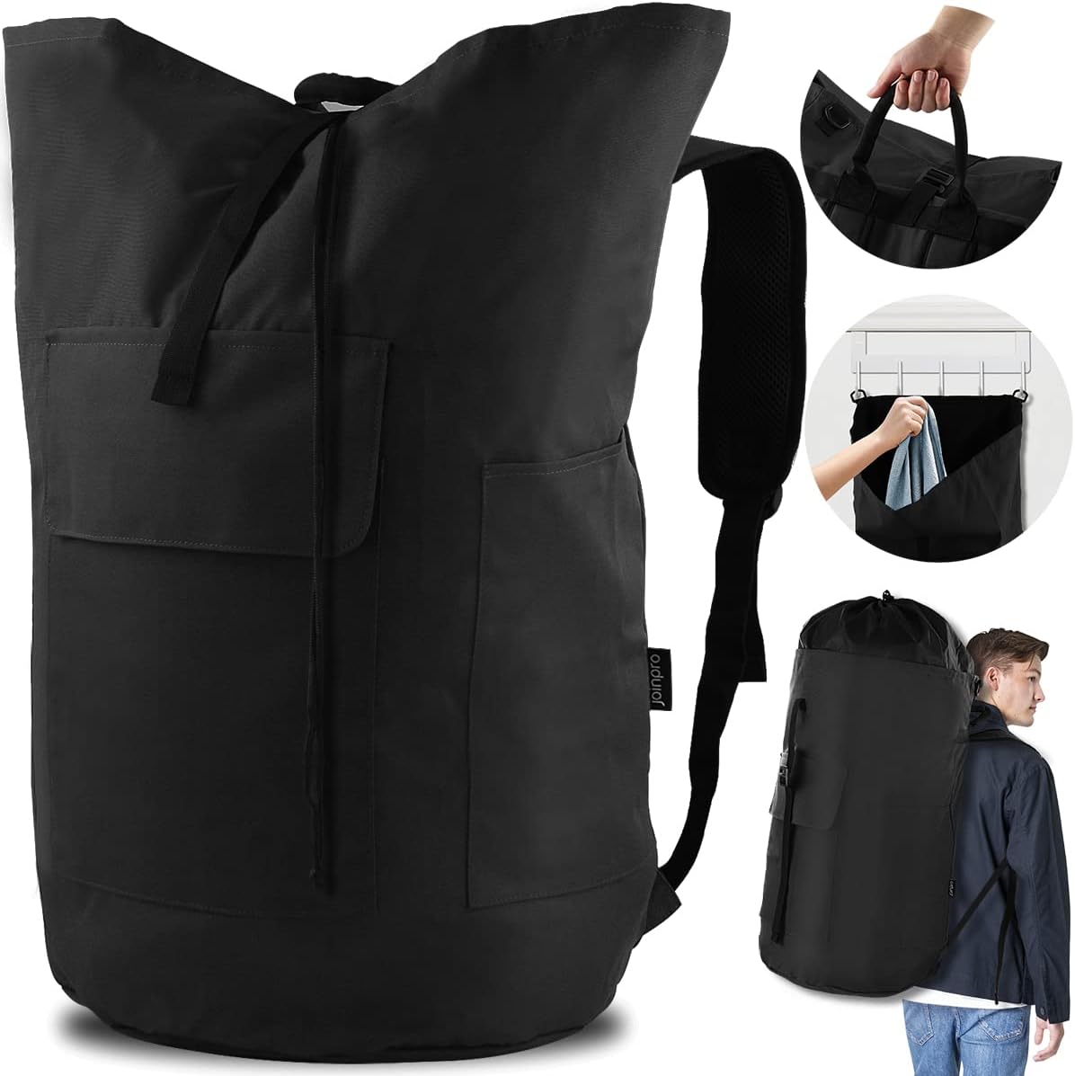 Laundry Bag Backpack, 125L, Extra Large with Shoulder Straps, Adjustable & Extendable Design
