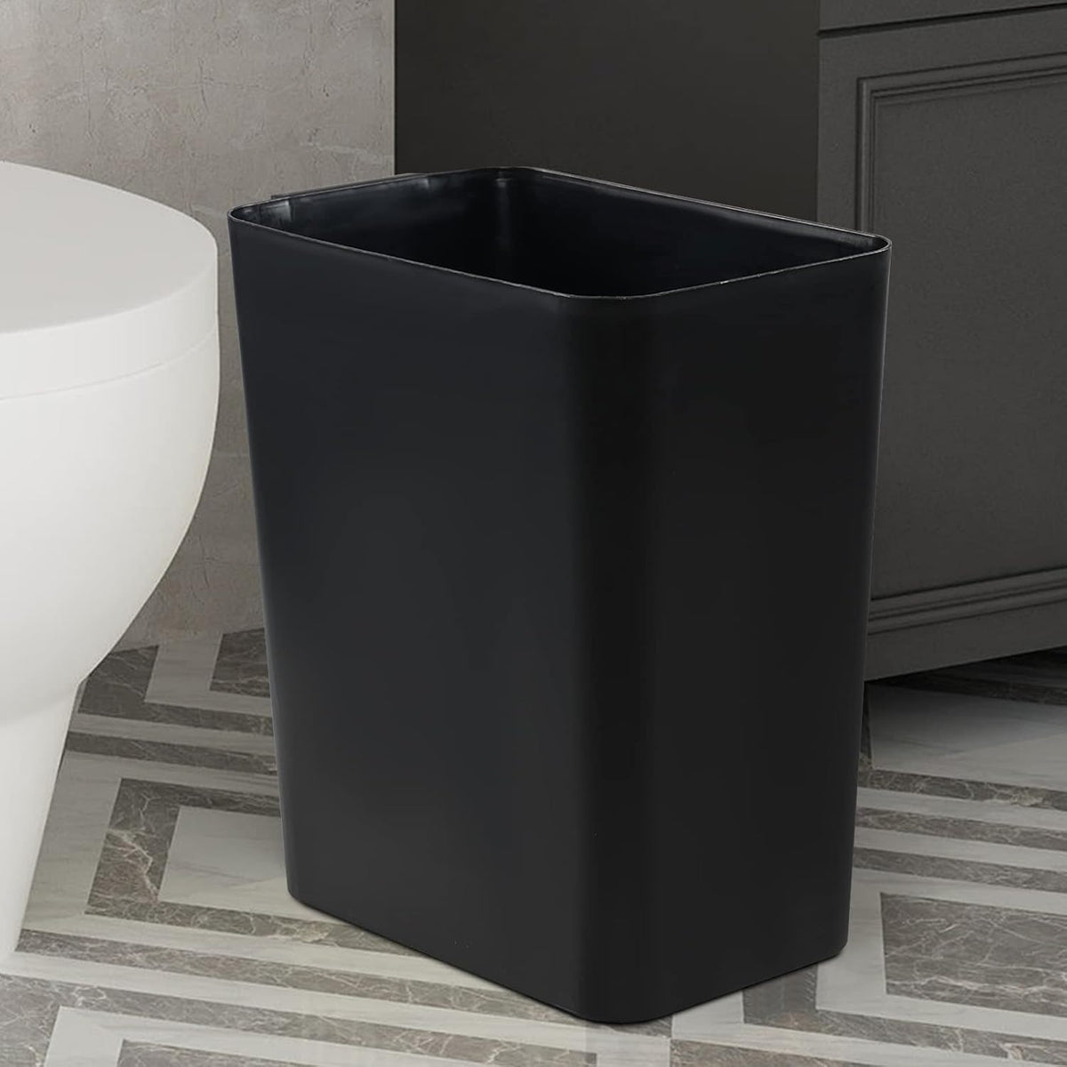Gainhope 3-Pack 4.5 Gallon Plastic Small Trash Can Wastebasket, Black Garbage Container Bin for