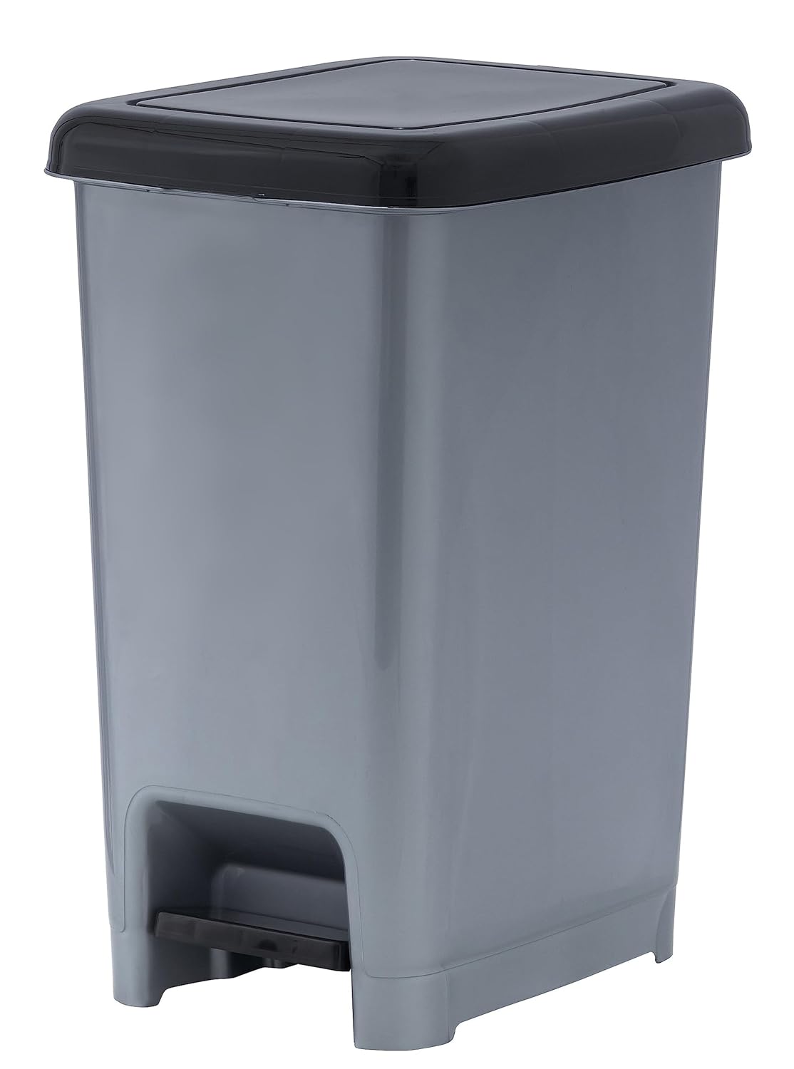 Superio Slim Trash Can with Foot Pedal – 2.5 Gallon Step-On Trash Bin with Lid, Small Plastic