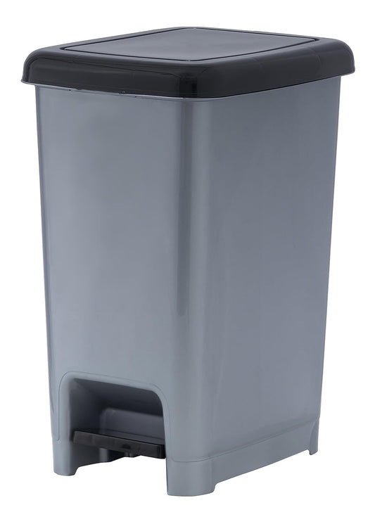 Superio Slim Trash Can with Foot Pedal – 2.5 Gallon Step-On Trash Bin with Lid, Small Plastic