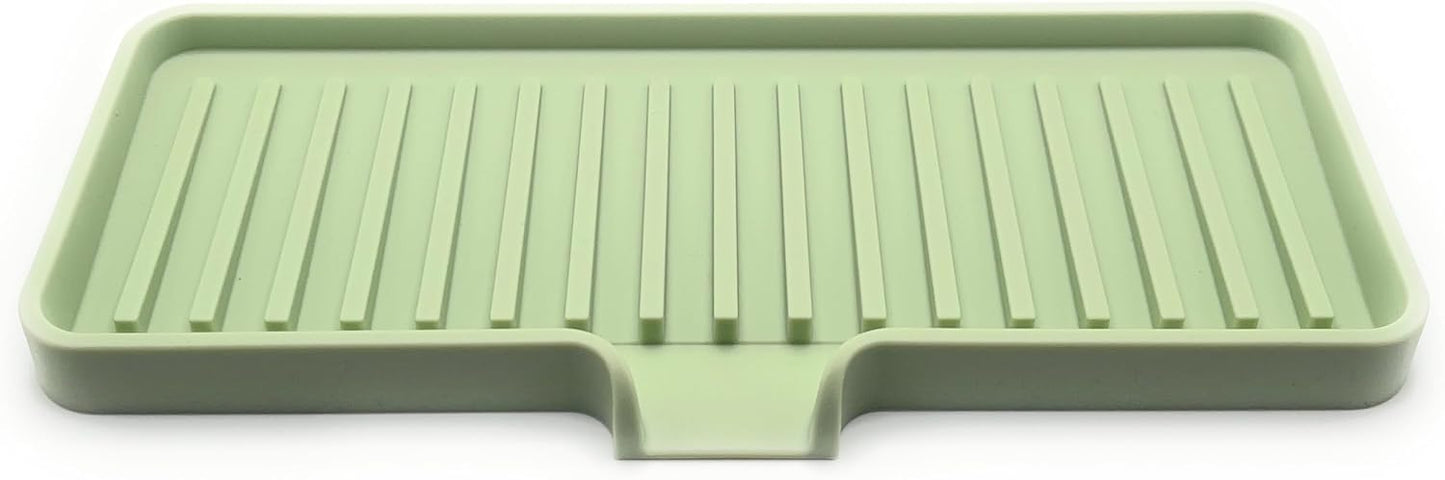 Happitasa Silicone Soap Dish Tray and Sponge Holder with Drain Chute | Bathroom and Kitchen Sink