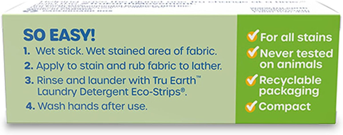 Tru Earth Stain Remover Stick | Powerful Portable Grease & Mark Remover for Clothes Laundry, Travel