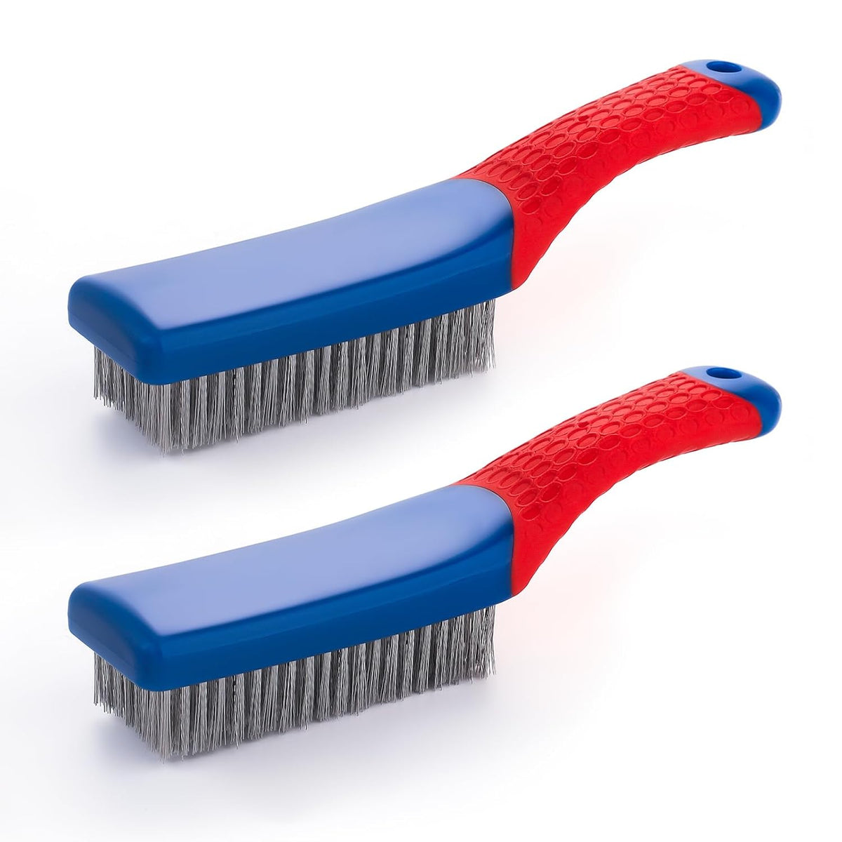 Wire Brushes 2 Pcs Steel Brushes Heavy Duty Carbon Steel and Stainless Steel Wire Scratch Brush