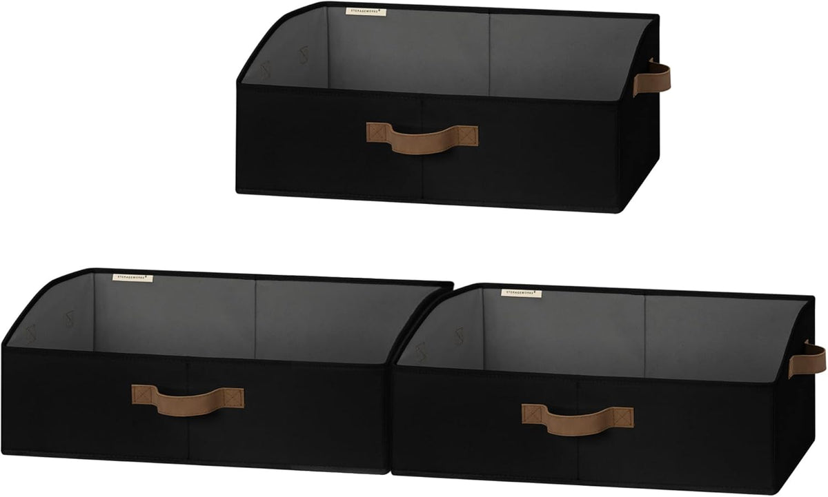 StorageWorks Closet Storage Bins, Trapezoid Organizer Box for Shelves, Fabric Clothes Bin, Foldable