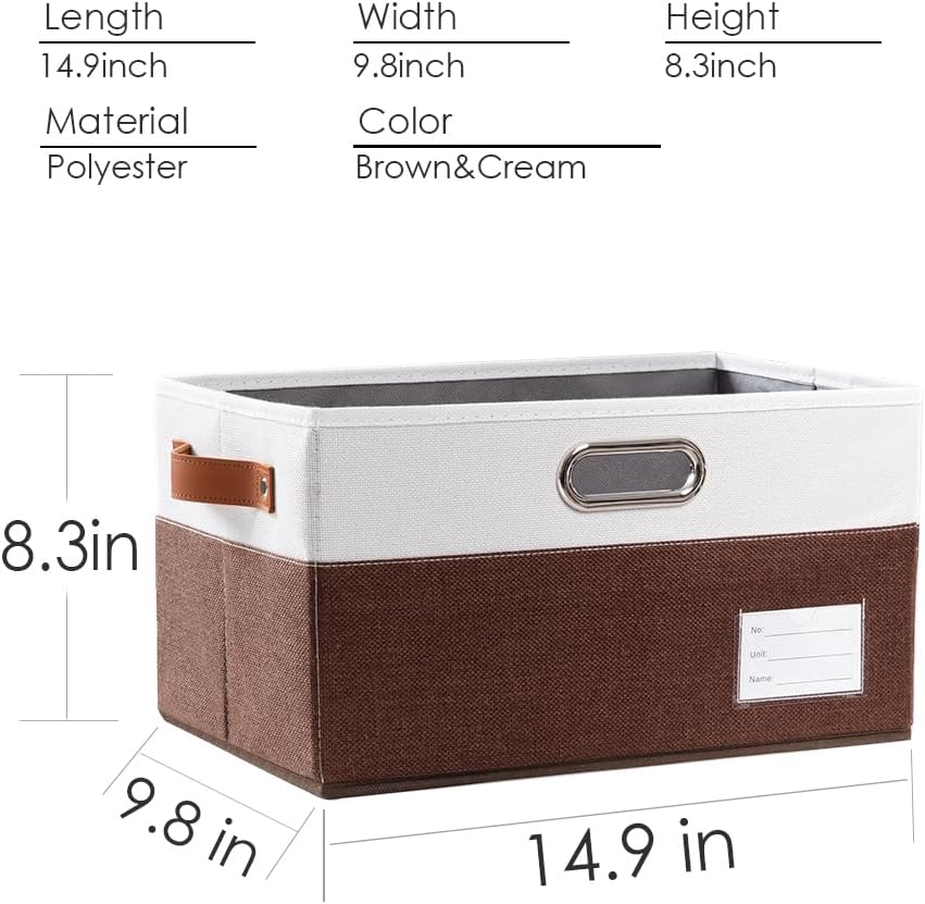 PRANDOM Foldable Storage Bins with Handles [3-Pack] Fabric Collapsible Storage Boxes Baskets Cubes