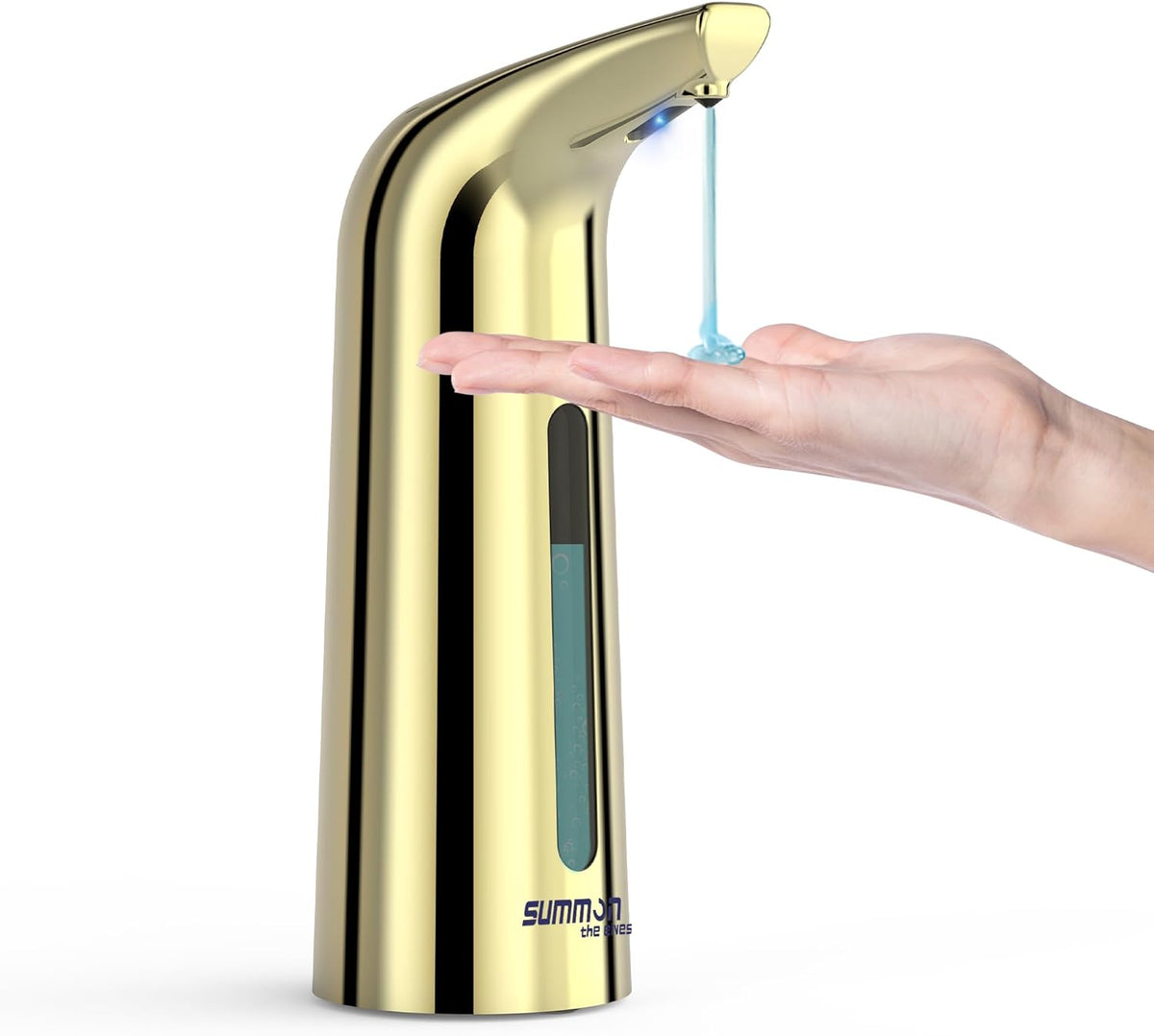 Automatic Liquid Soap Dispenser Touchless,400ML Hand & Dish Countertop Gold Electric Dispenser with