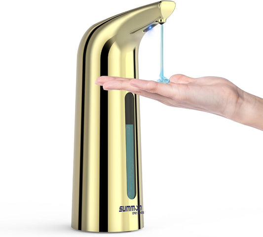 Automatic Liquid Soap Dispenser Touchless,400ML Hand & Dish Countertop Gold Electric Dispenser with
