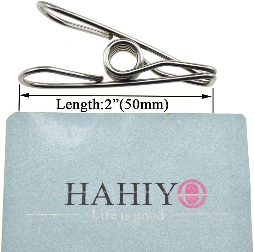 HAHIYO Clothespins Chip Clips All Metal Stainless Steel No Rust Stains Strong Grip in Heavy Wind 2