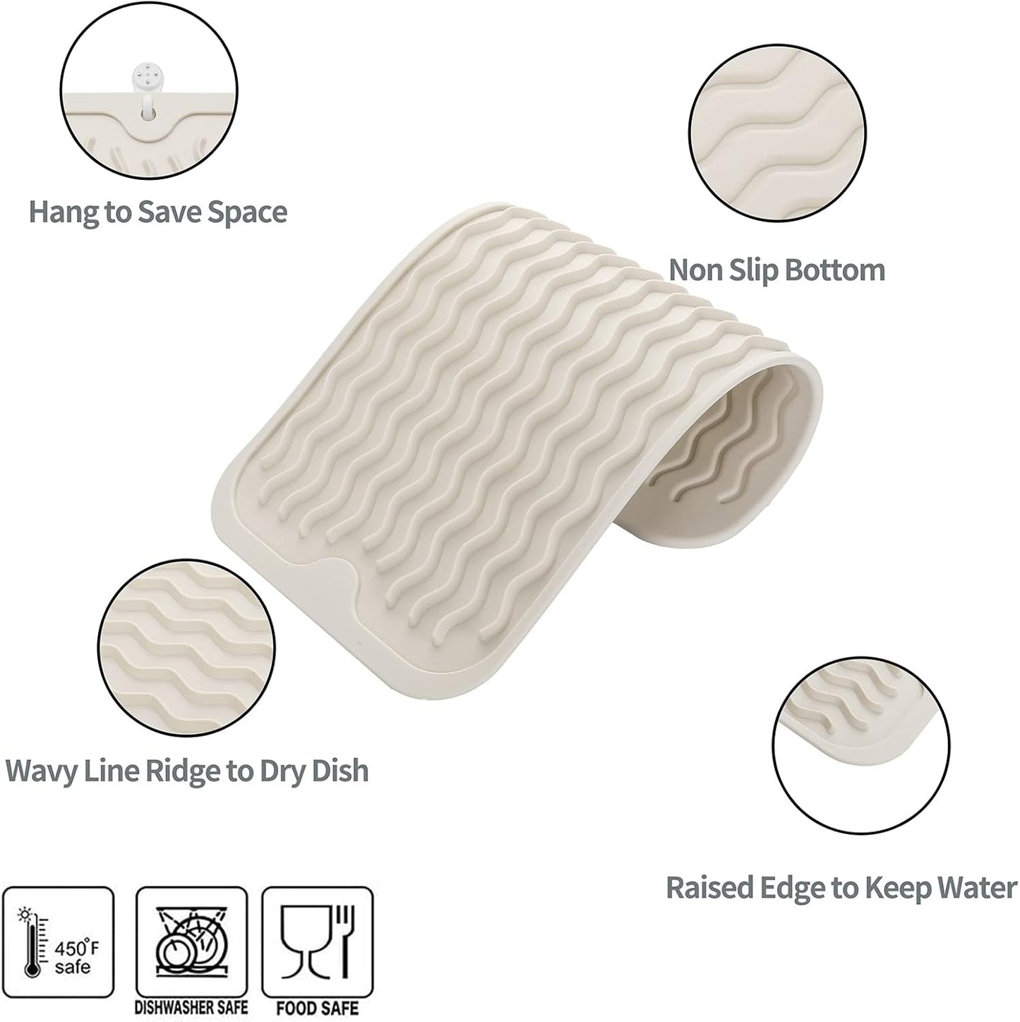 Silicone Dish Drying Mat for Multiple Usage,Easy clean,Eco-friendly,Heat-resistant Silicone Mat for
