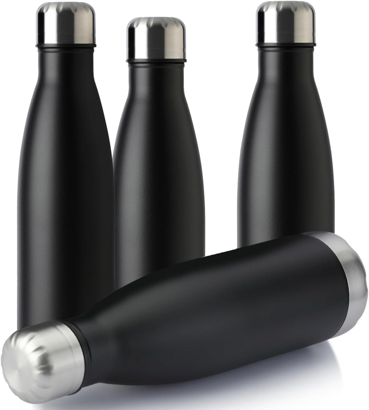 MEWAY 17oz Sport Water Bottle 4 Pack Vacuum Insulated Stainless Steel Leak-Proof Double Wall Cola