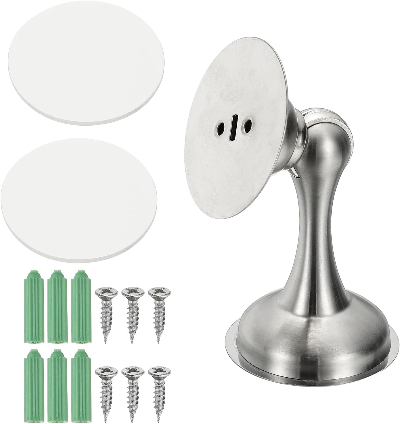 uxcell Magnetic Door Stopper, Stainless Steel Heavy Duty Door Holder, No Drilling Doors Knob Wall