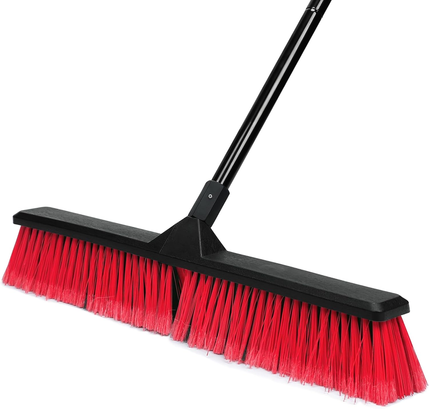 24" Push Broom Outdoor with 63" Long Handle and Stiff Bristles, Heavy Duty Outdoor Broom Brush for