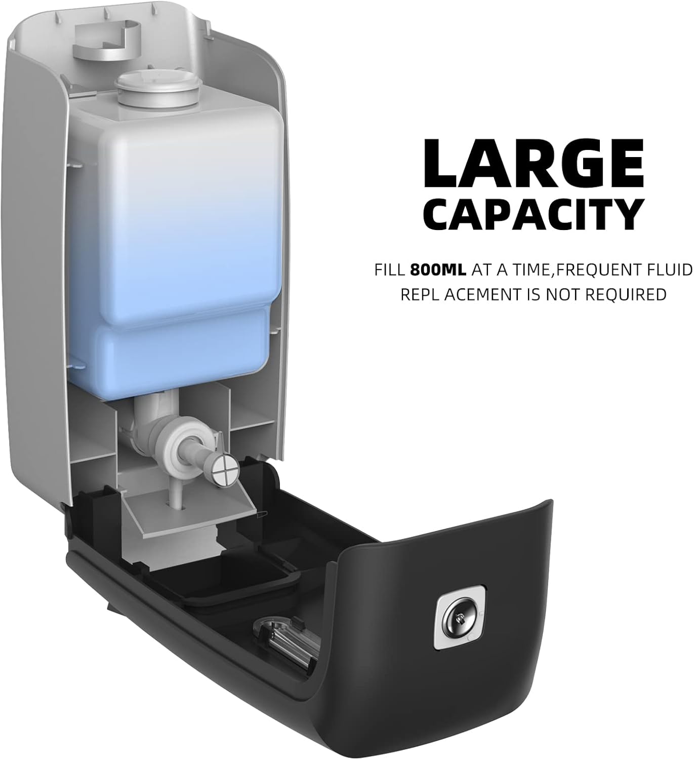Soap Dispenser Wall Mount Adhesive Commercial Soap Dispenser 800ml No Drill Hand Sanitizer