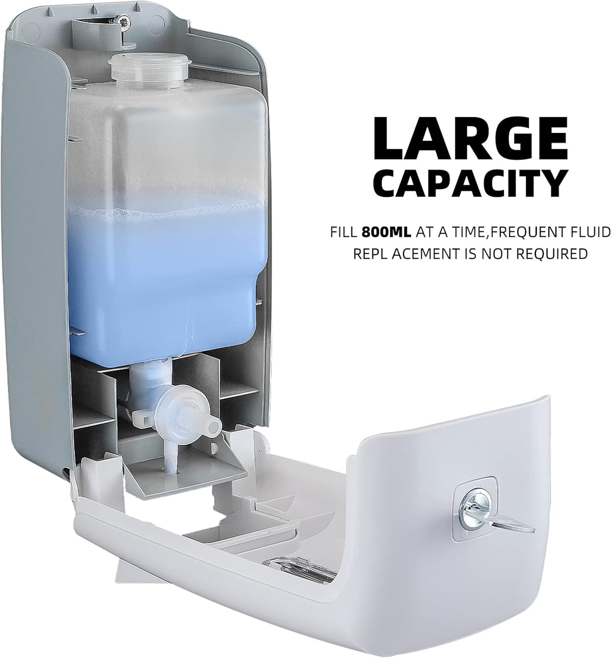 Soap Dispenser Wall Mount Adhesive Commercial Soap Dispenser 800ml No Drill Hand Sanitizer