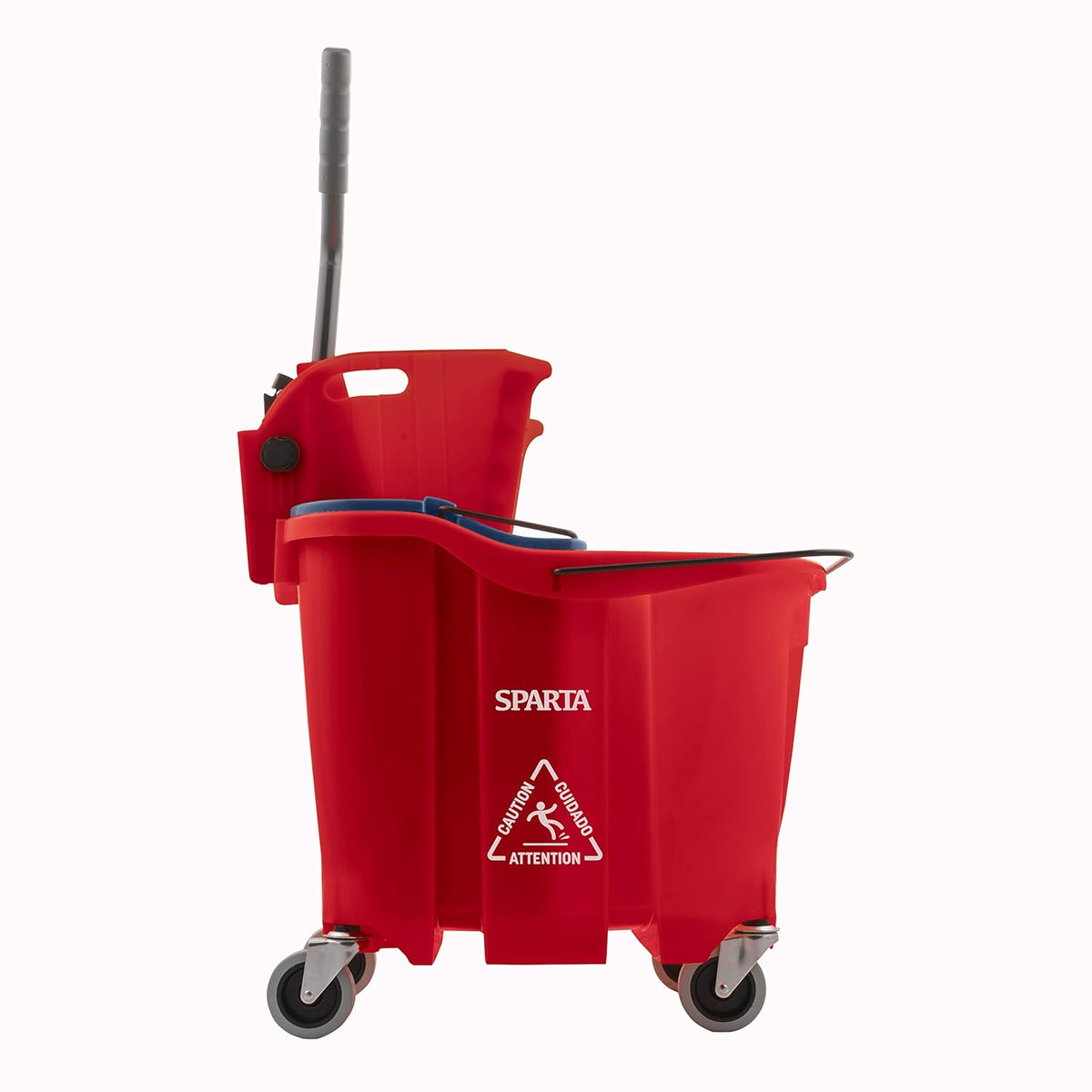 Carlisle FoodService Products Mop Bucket with Side-Press Wringer & Soiled Water Insert for Floor