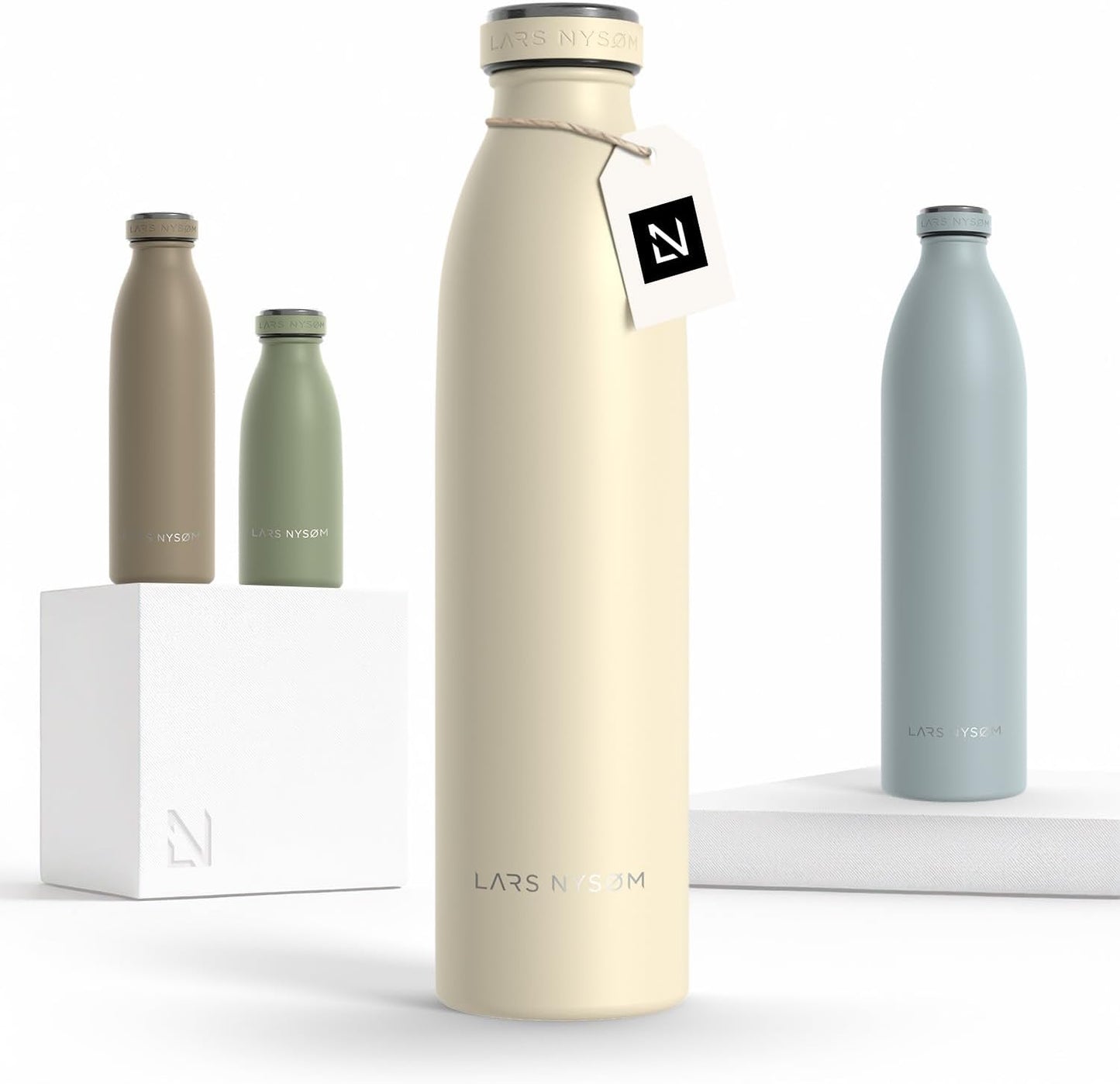 LARS NYSØM Stainless Steel Insulated Water Bottle 12oz 17oz 25oz 34oz 51oz | Insulated Thermo Flask