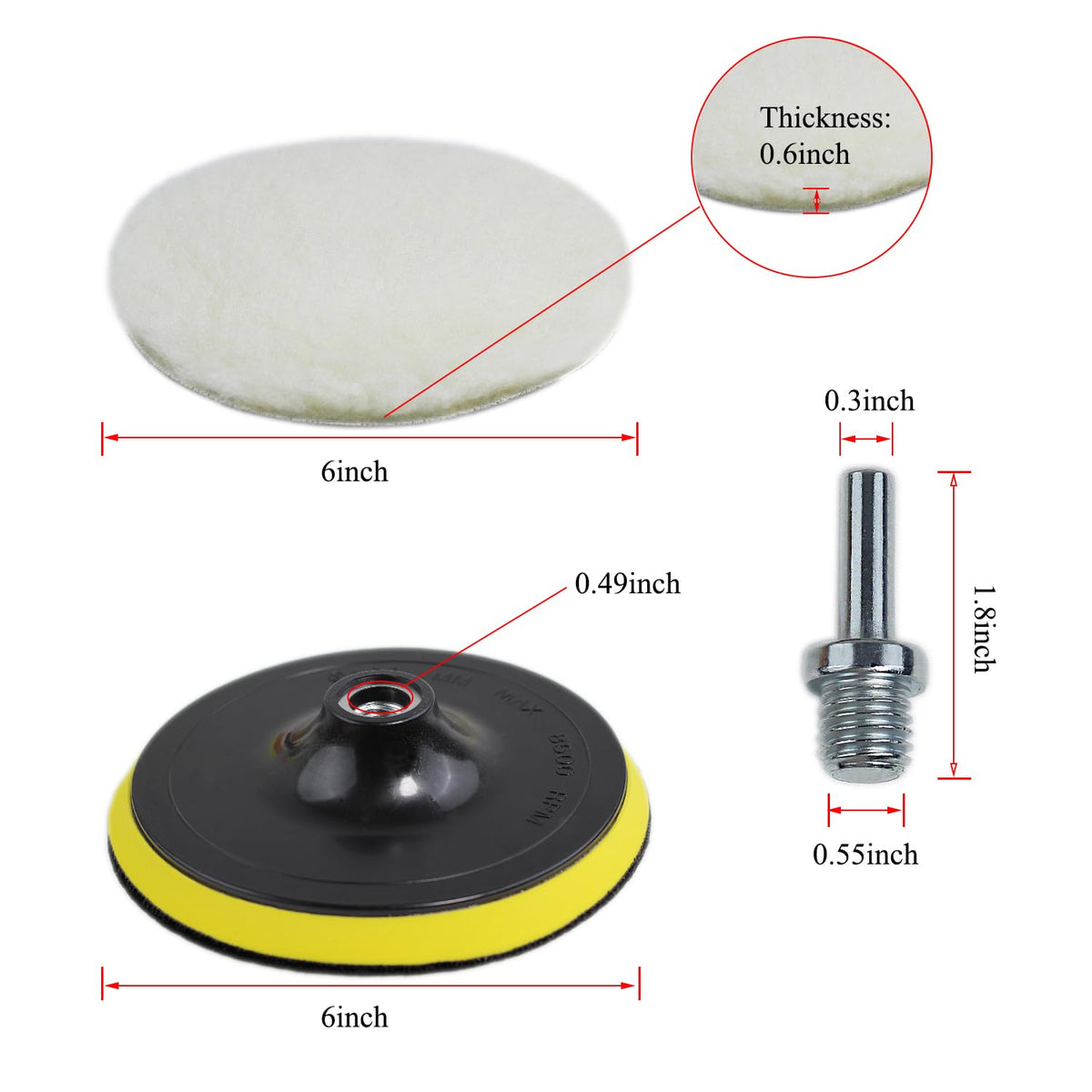 Car Foam Polishing Buffing Kit, Polishing Buffing Pads, Wool Pads, Polishing & Buffing Wheels, for