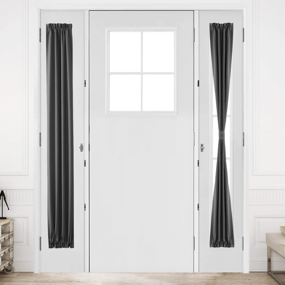DWCN French Door Curtain - Rod Pocket Thermal Blackout Panel for Doors With Glass Window, Kitchen