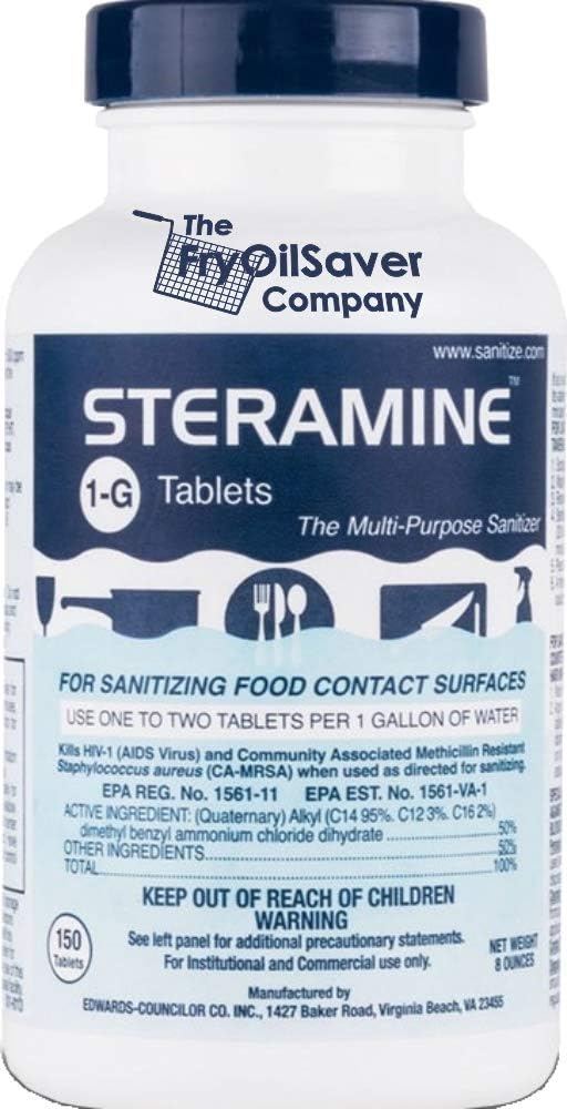1 Bottle Steramine Sanitizer Tablets - Multi Purpose Steramine Sanitizing Tablets for Food Contact
